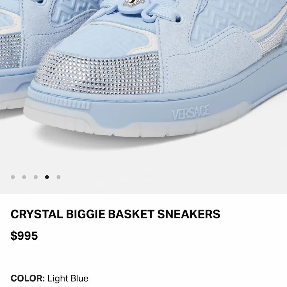 Versace men crystal biggie basket sneaker Blue Sneakers with Silver Accents - Picture 10 of 11